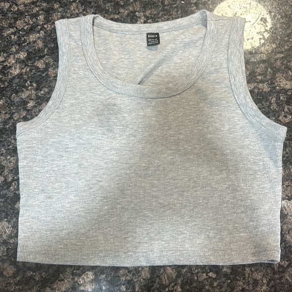 Shein Womens Gray Crop-top Large Size - Picture 4 of 5